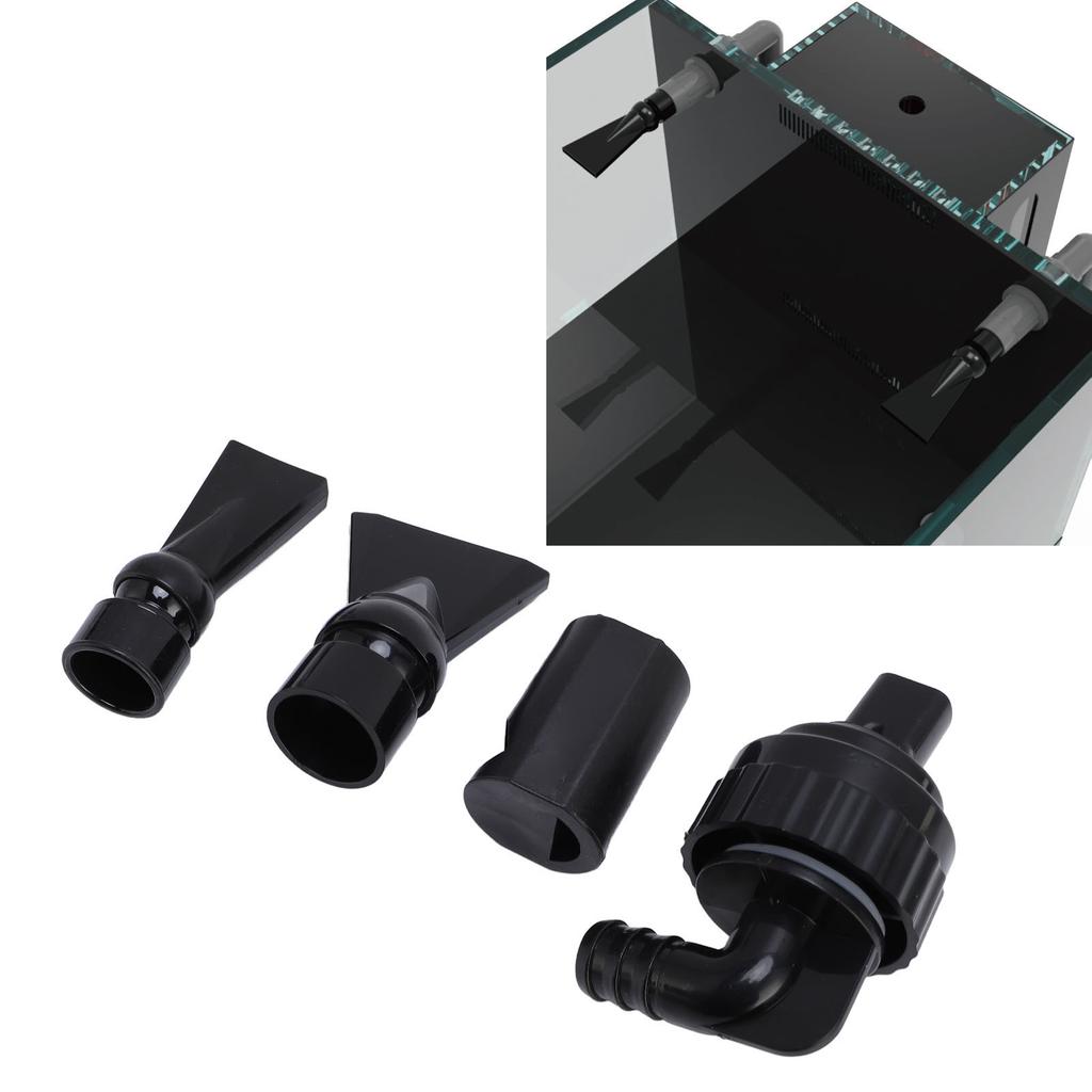 Aquarium Pump Nozzle, 2 Duckbill Nozzles Water Outlet Pipe Adapter Slow Outflow Outlet with Rotation Head for Environment Management and Aeration