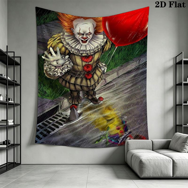 Creepy Clown Tapestry Spooky Room Tapestry Background Cloth Fashion Print Atmospheric Background Cloth Wall Decoration Christmas Gift