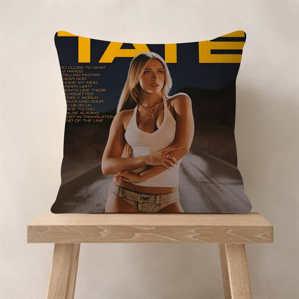 Tate MMcRae Singer Singer Personalized Pillow Dust Cover Bedroom Kids Party Decoration Pillowcase Birthday Children Gift