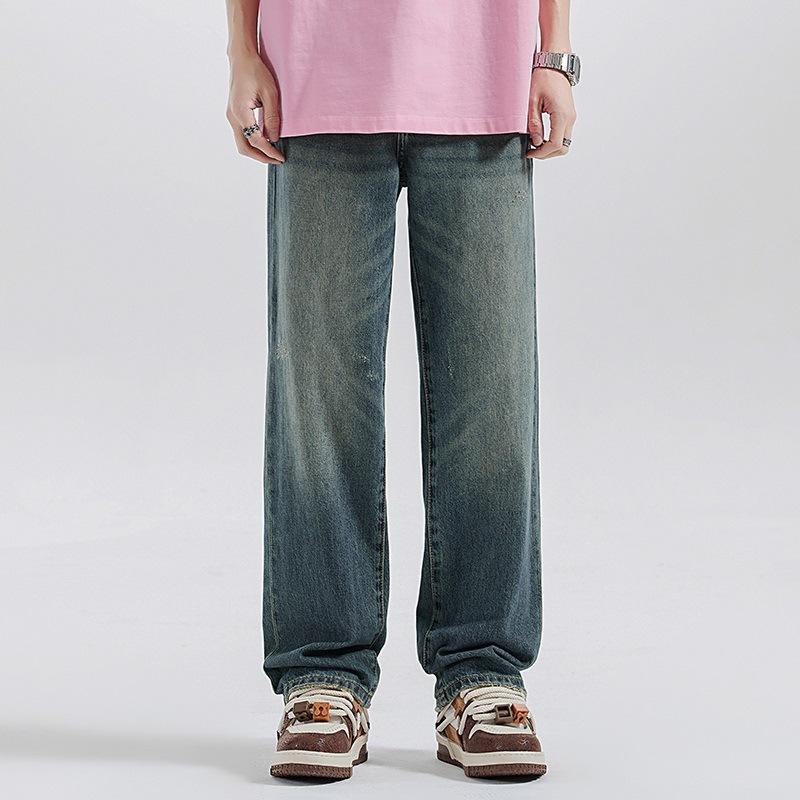 

Новые весенне-летние свободные прямые джинсы в стиле ретро хай-стрит широкие брюки 40