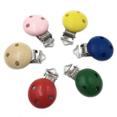 1.73/"*1.14/" Wooden Baby Pacifier Clips Holders Infant Soother Clasps Fittings