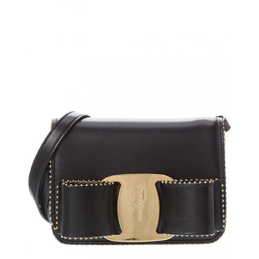 

Salvatore Ferragamo Ferragamo Vara Bow Leather Crossbody Black Medium