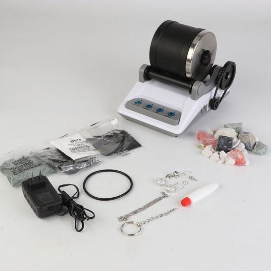 Kit Lucidatrice Elettrica per Pietre con Polvere Abrasiva Naturale Accessori Fai da Te Bambini Adulti Macchina Lucidatrice per Rocce Staccabile Piccoli STEM Educativo