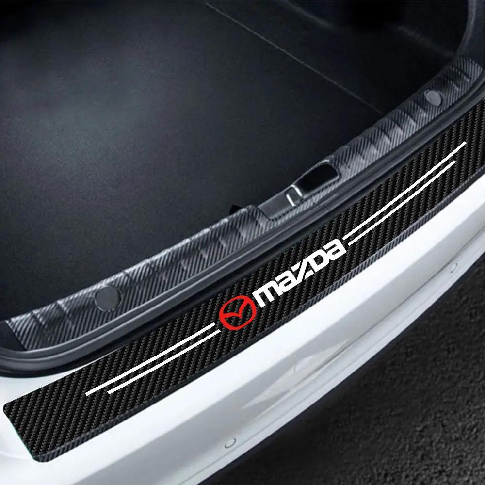 2025 Hot 4pcs PU Leather Car Threshold Strip Stickers Auto Carbon Fiber Anti-Scratch Sticker Protector For Mazda Axela Atenza MS