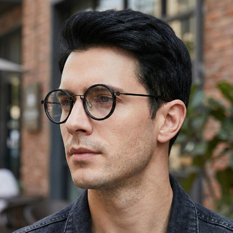 LUXEYE Luxury Glasses Geek Chic Rimless Horn-Rimmed Glasses Frame YW5159 black