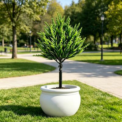 Plantes Artificielles Extérieures Buissons Artificiels Feuillages en Plastique Buissons avec Piquet de Sol pour Patio Pelouse Jardin Maison Bureau Décor