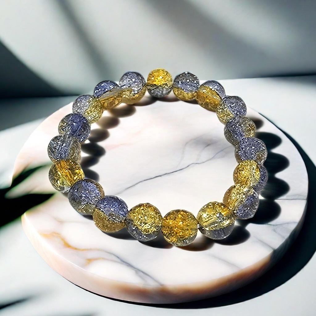 10mm Dopamine Jade Crushed Glass Bracelet: Women's Light Luxury Fidget Beaded Bracelet