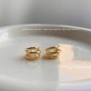 Retro curved metal sense mosquito coil disc ear clips without ear holes, women's high sense niche temperament versatile circle earrings