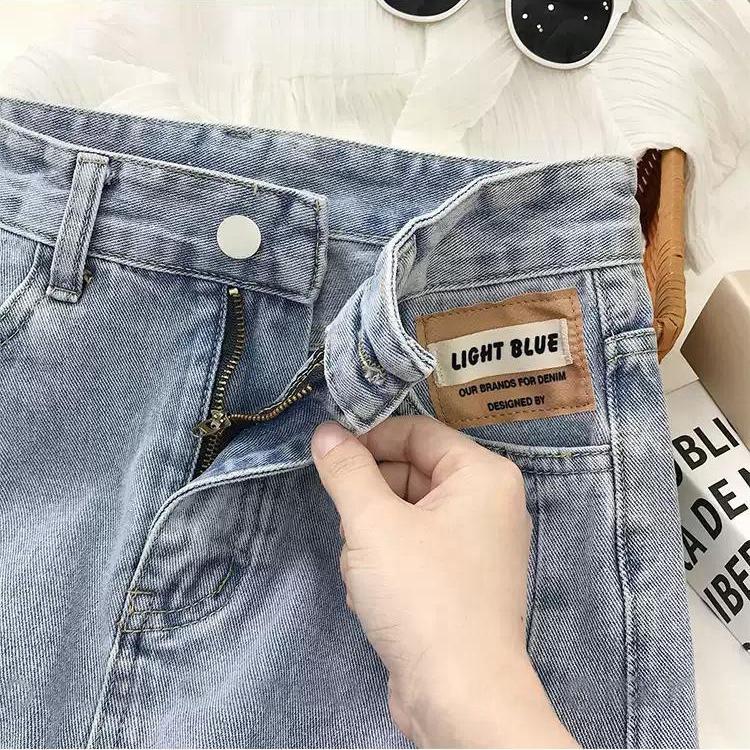 Kobiece letnie spodnie jeansowe z rozcięciem z wysokim stanem Plus rozmiar A-line Mid-długość worek spódnica biodrowa