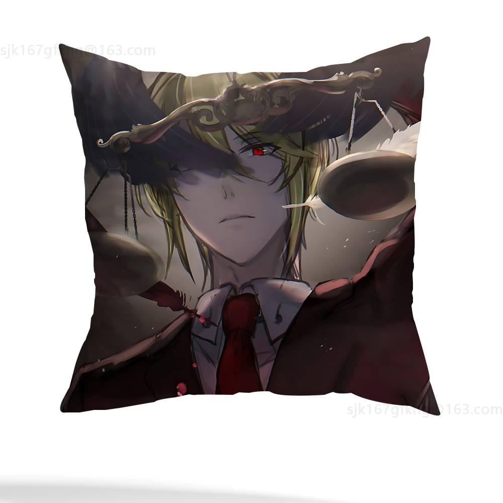 Anime M-Moriarty The Patriot Pillow Case Square Double-Sided Printing Short Plush Sofa Cushion Cover Bedroom Bedside Pillow