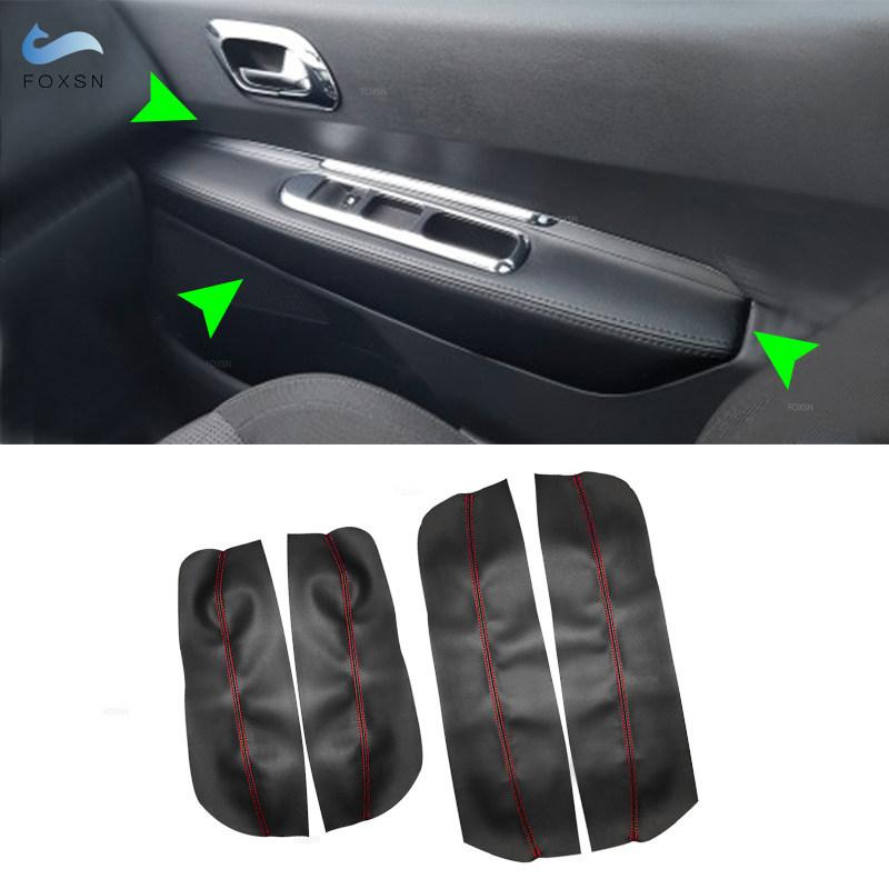 Car Styling Interior Door Armrest Panel Cover Trim For Peugeot 3008 2011 2012 4pcs Microfiber Leather Accessories