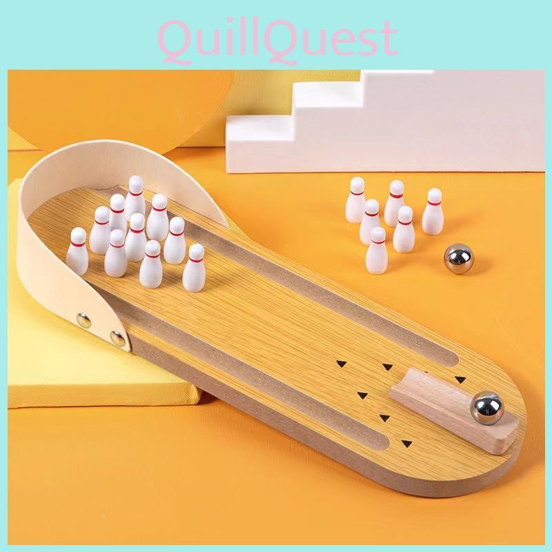 Wooden Mini Bowling Toy For Kids Family Engagement Puzzle Game For Home Entertainment