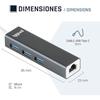 Hub USB - IGGUAL - 3 ports USB 3.0 + 1 port RJ45 - 5 Gbit/s - 1000 Mbps - Noir