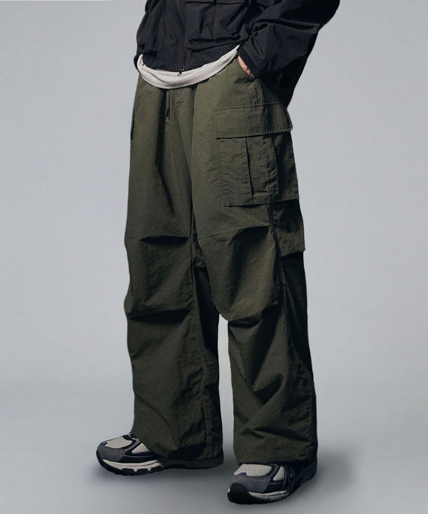 NOT4NERD Parachute Nylon Cargo Pants - Khaki
