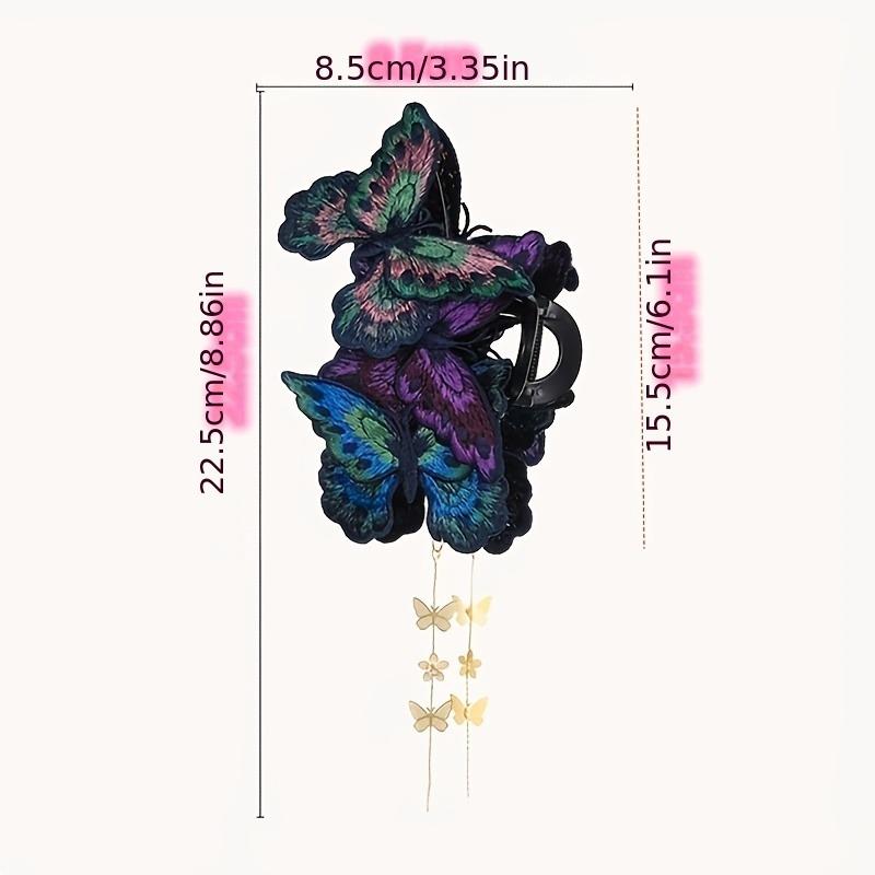 Vintage Butterfly Hair Clips for Women, Ponytail Holders with Butterfly, Perfect for Braids and Waves, Butterfly Hair Clips