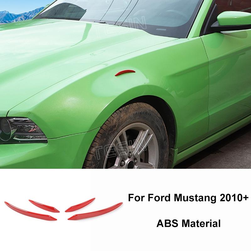 TESIN Car Red Interior Decoration Cover Stickers For Ford Mustang 2009 2010 2011 2012 2013 2014 Exterior Accessories Car
