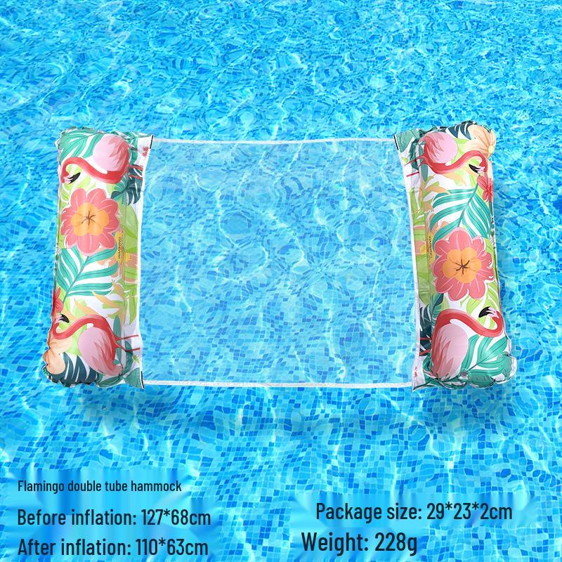 Tumbona Flotante Inflable Plegable Transfronteriza con Respaldo y Malla