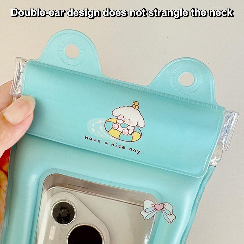 Universal Cartoon Waterproof Phone Case Pouch Swimming Underwater Photography Air Cushion Water Proof Bag Hanging Diving Pouch