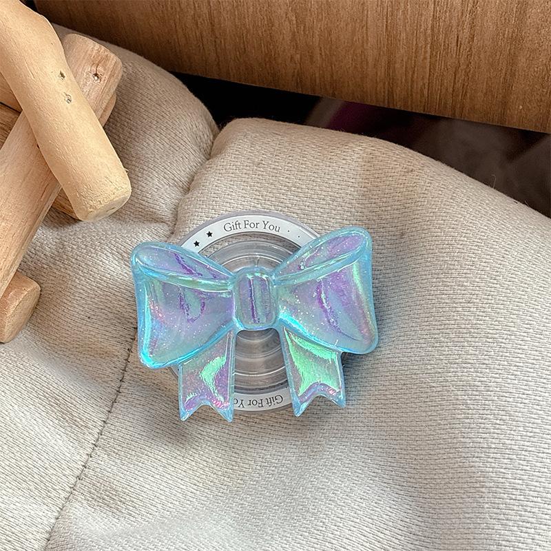 Wind Three-Dimensional Bow Decoration Internet Celebrity Mobile Phone Airbag Holder Magnetic Women'S Ring Original Gift