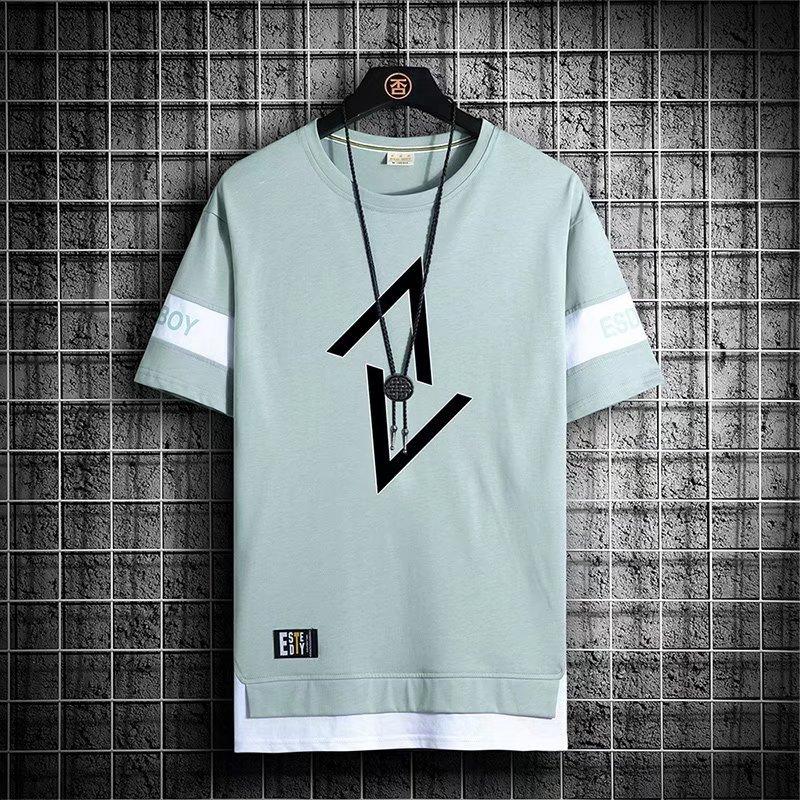Summer Ice Silk Half Sleeve Men's T-shirt Student on Clothes