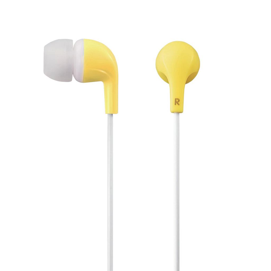 ELECOM CN300 Stereo Headphones, In-Ear, Balanced Sound Quality and Crisp Bass, Yellow, EHP-CN300AYL