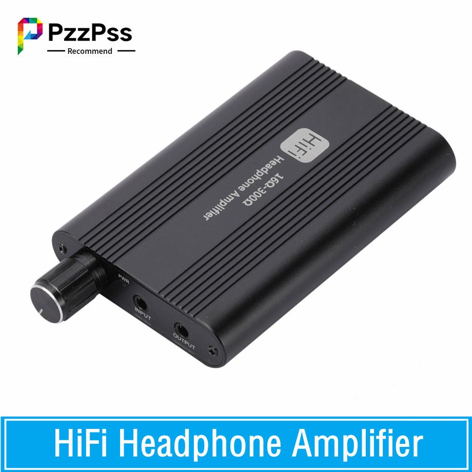 PzzPss 16-300 Ohm Headphone Amplifier 16-150 Ohm HiFi Earphone Amplifier 3.5mm Jack Aux Portable Adjustable Audio Amp 4
