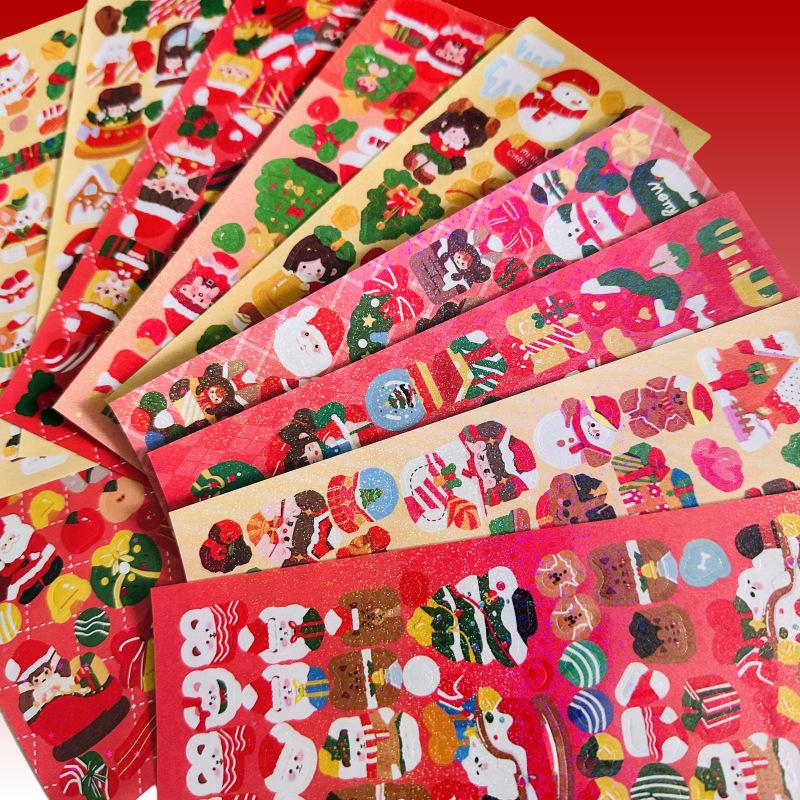 Christmas Guka Laser-Themed Cartoon Stickers Set - DIY Creative Props & Gifts