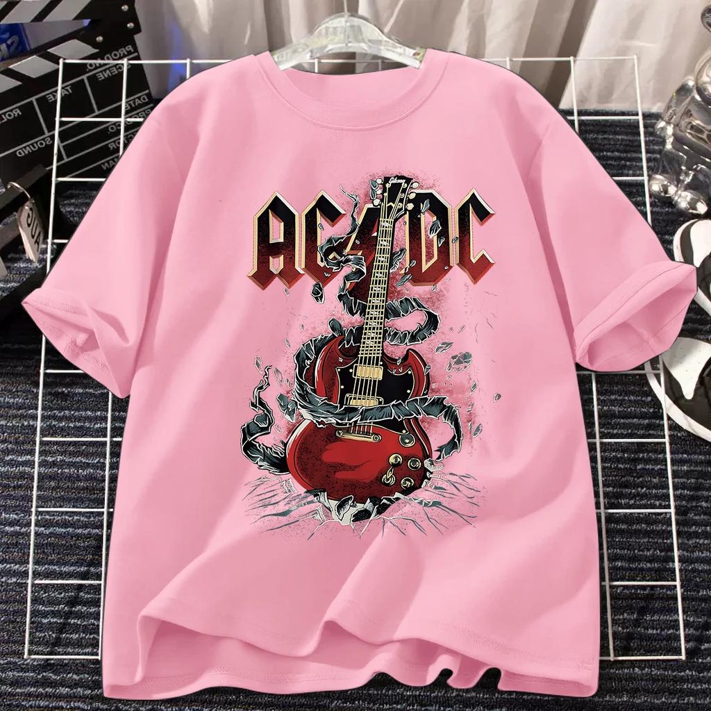 AC/DC Band T Shirt Men Women Tees Retro Tops Hip Hop Streetwear Harajuku Short Sleeve Brands T Shirt Men's Clothing