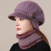 New Woman Winter Hat Ear Protection Warm Suit Plush Fur Lined Warm Hat For Female Casual Rabbit Fur Blend Knitted Cap