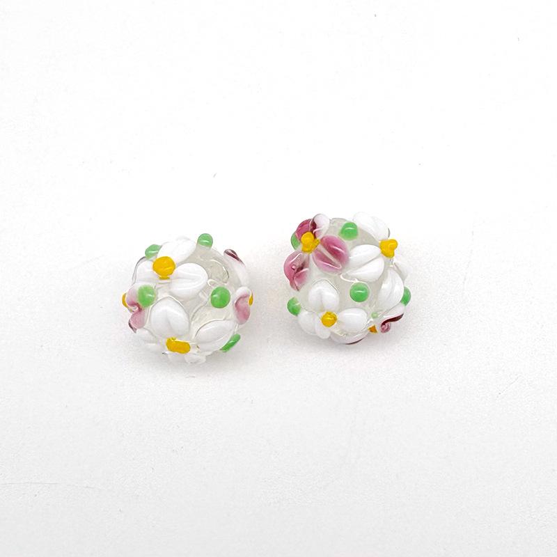 3D Multilayer Two-tone Petal Glass Beads for DIY Jewelry Crafting