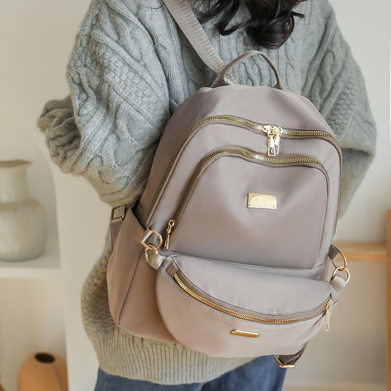 Einfarbiger Rucksack mit Umhängetasche Damen Reise-Rucksack-Set Pendler Studenten Schultasche