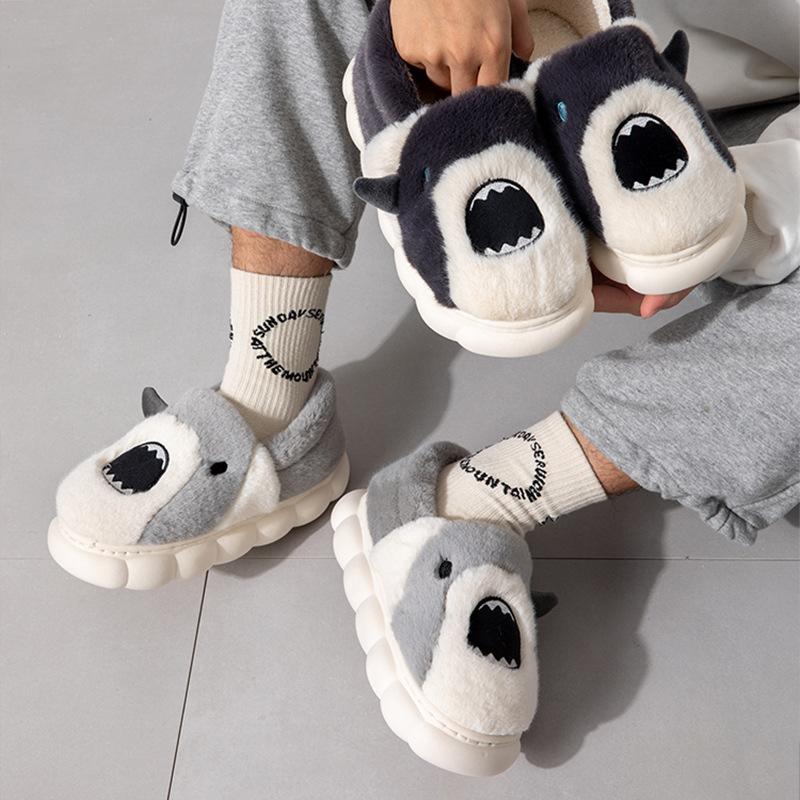 Cute cartoon cotton slippers non-slip indoor plush warm plush thick-soled non-slip slippers