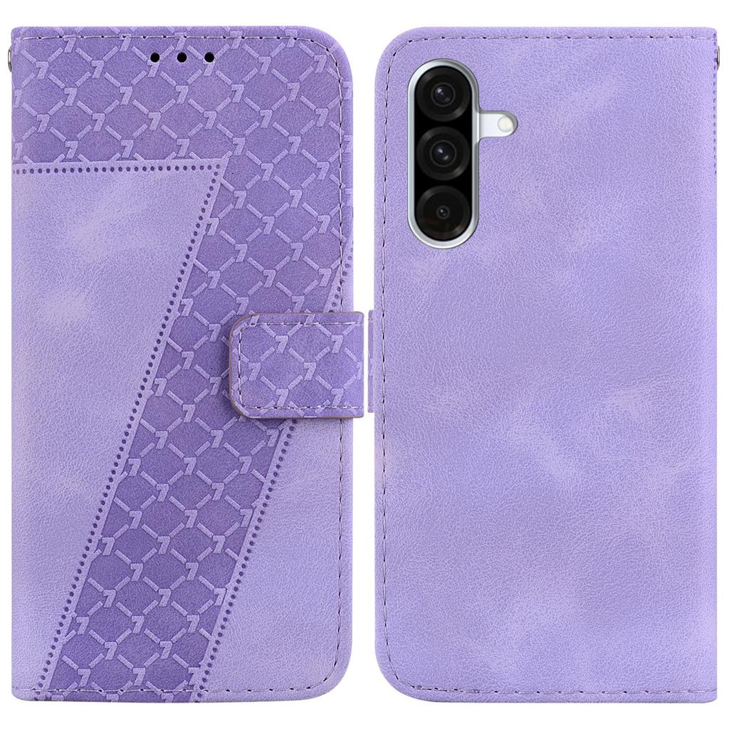 For Samsung Galaxy A56 5G/A36 5G Stand Case 7-Shaped Pattern Imprint Leather Phone Cover
