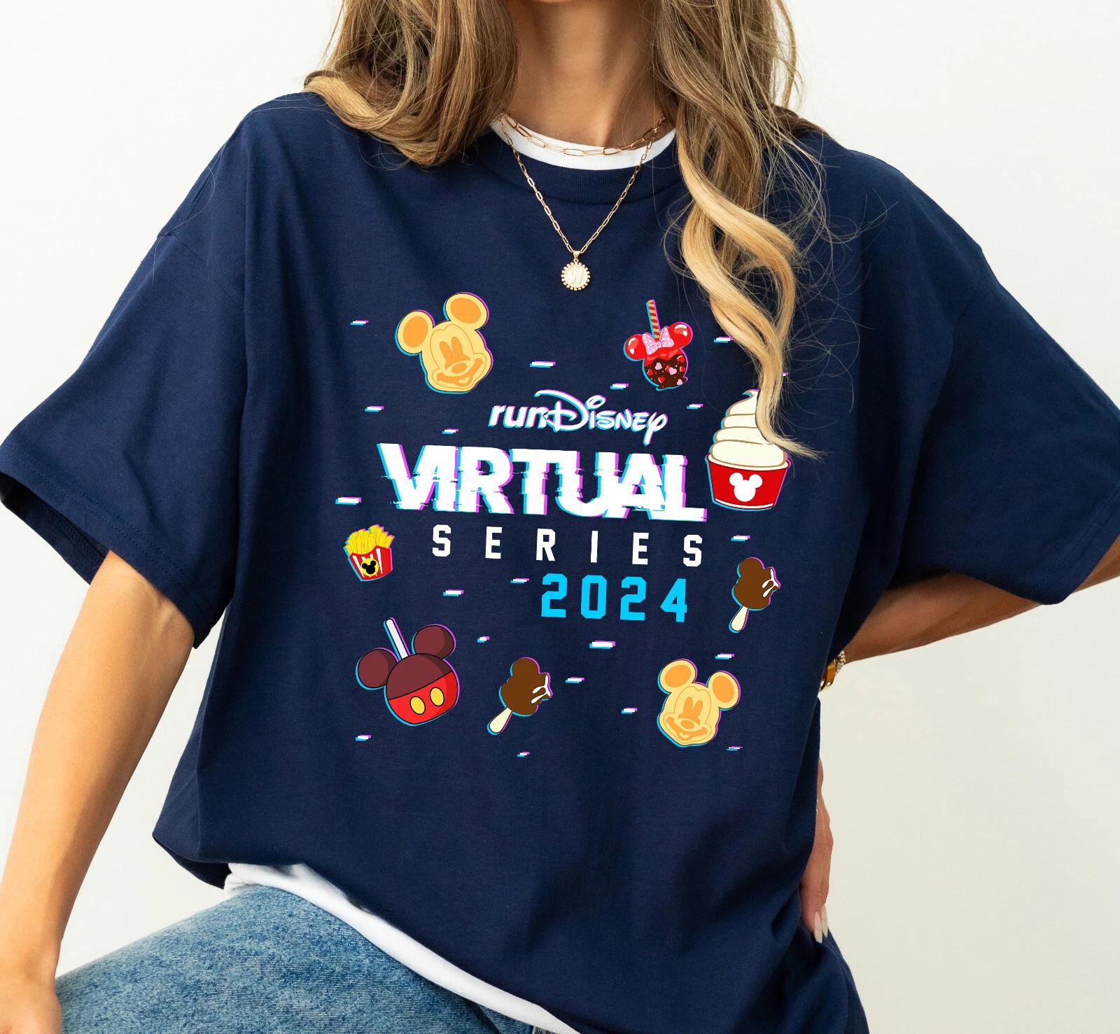 

Run Disney Virtual Series 2024 100% Cotton T-shirt Mens Tees Top Unisex Adult Kid Shirt S