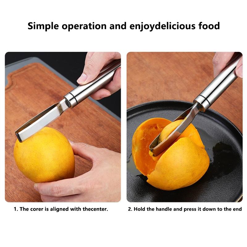 304 Stainless Steel Multifunctional Mango Meat Remover Mango Corer Fruit Fishing Tool Peeling Pineapple Corer Fast Core Removal