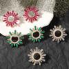 Pop Full of Diamond Alloy Multi-color Sunflower Simple Geometric Stud Earrings Creative Personality Temperament Women's Model
