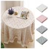 Creamy Style Tea Table Cover Fringe Edge Rectangular Tablecloth Deskcloth Bedroom Vanity