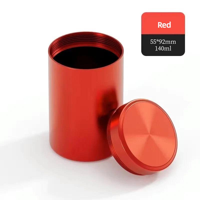 Luftdichte Geruchsdichte Teedose aus Aluminiumlegierung Mini Kräuter Vorratsbehälter Tragbarer Kaffee Aufbewahrungsbehälter Auslaufsichere Teedose