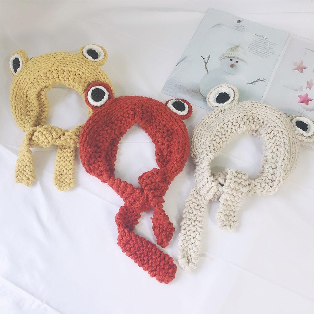 Children Autumn Cartoon Frog Big Eyes Cap Knited Fashion Headband Frog Cap