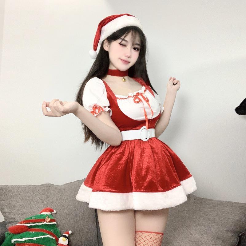 Red Sexy Christmas Dress Autumn Dress Women's Suspender Dress Women's Robe Battle Dress 5
