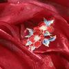 50*150cm Camellia Flower Embroidery Fabric For Sewing Ancient Hanfu Dress Skirts Stage Costume Chinese Designer Fabric