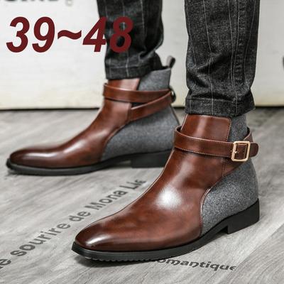 Fashion Men's Luxury Designer Ankle Office Chelsea Business Party Boots Leather Casual Male Shoes For Men Fashion Winter Autumn Footwear