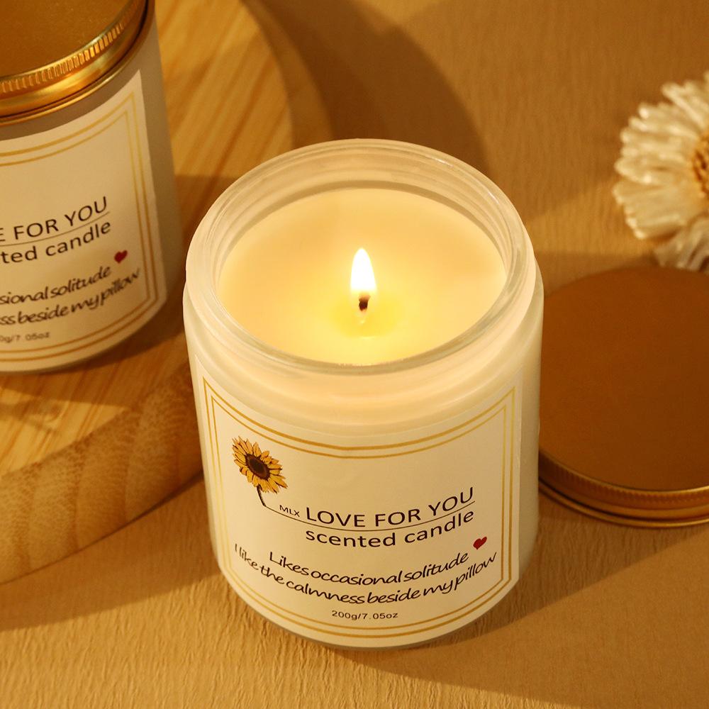 Large Frosted Glass Cup Scented Candle Scented Gift Candle Decoration