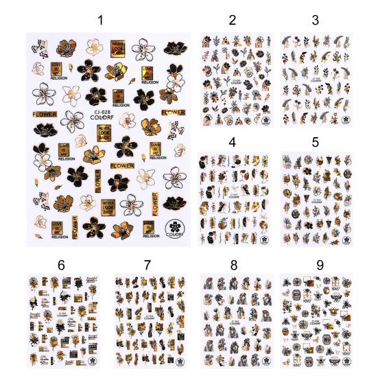 Manicure Decal Easy To Apply Lightweight Paper Black Bronzing Manicure Sticker Decal for