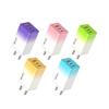 65W Gallium Nitride Gradient Charger with Multi-port 1USB + 2PD, 5V2A with Colorful Light