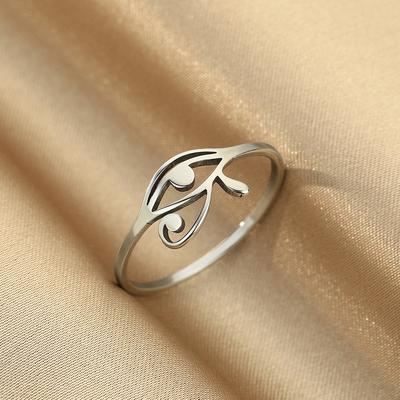 Vintage Eye of Horus Ring Ancient Egyptian Stainless Steel Jewelry Gold Silver Color Talisman for Women Men