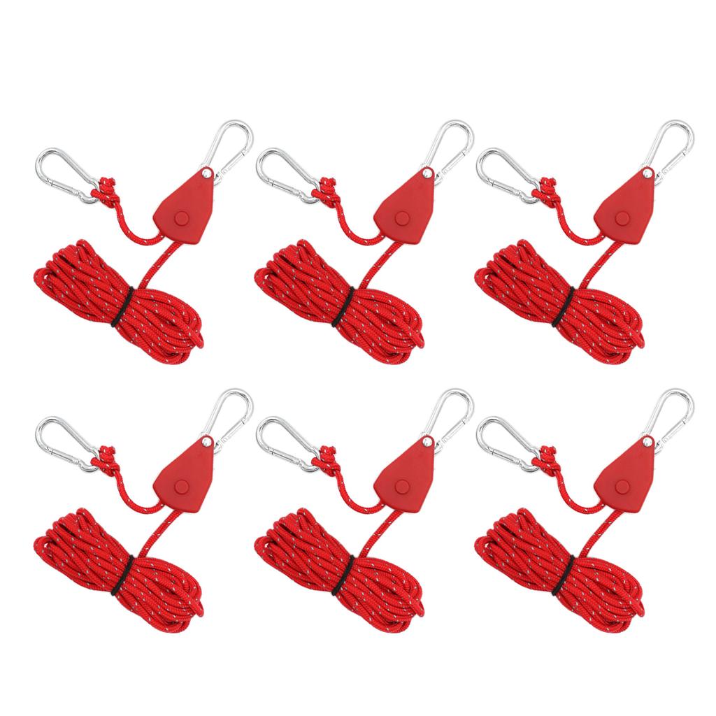 Ratchet Grow Light Tent Rope Clip Hangers Camping Awnings Tent Rope Tent Fixed Buckle Pulley Tensioner with Carabiner