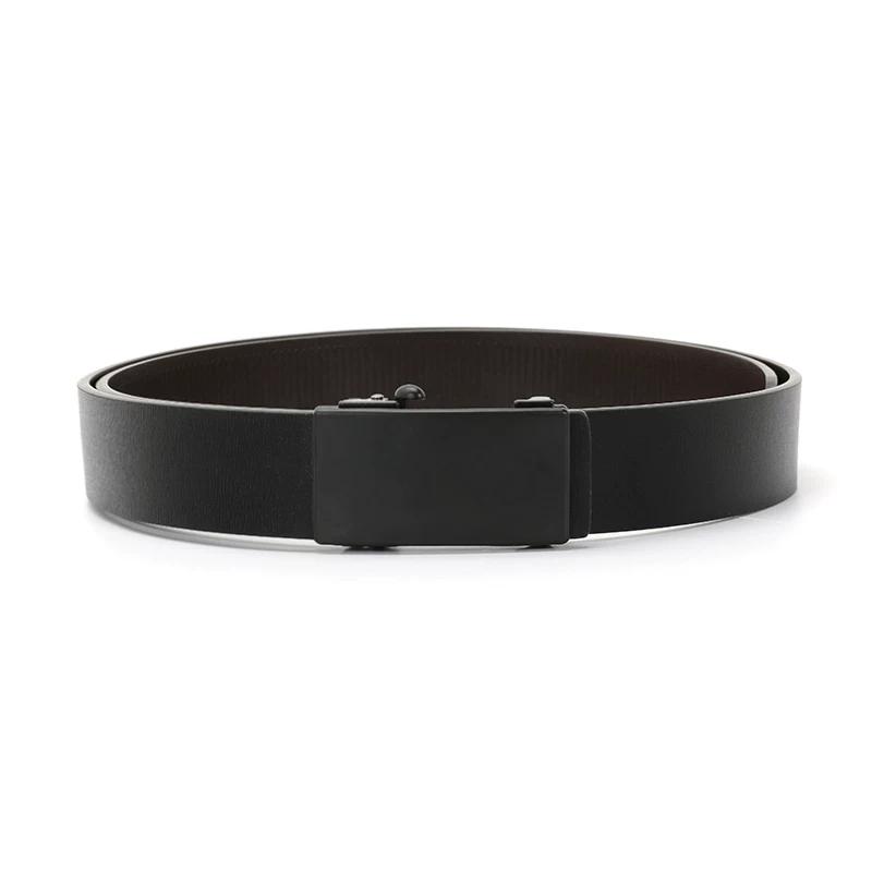 Men's Black Automatic Buckle Belt Spring Summer Casual Business Leather Belt