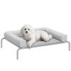 Kühlendes erhöhtes Hundebett mit abnehmbaren Verstärkungen, atmungsaktivem Netzgewebe und Stahlrahmen 90x65x30 cm Grau