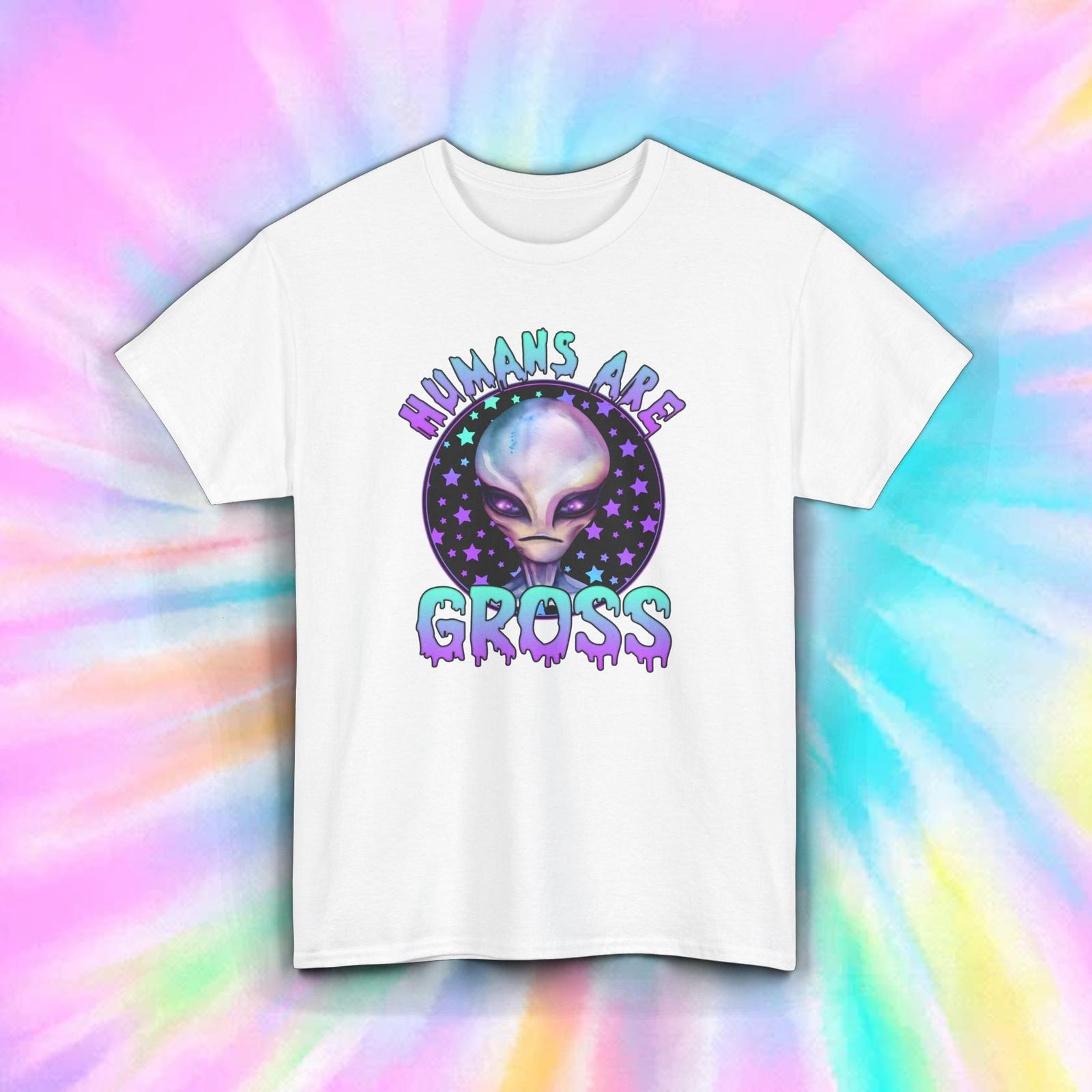 Humans Are Gross Alien T-Shirt Funny Space Lover Graphic Tee S-5XL S